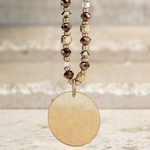 Bead and Circle Charm Necklace